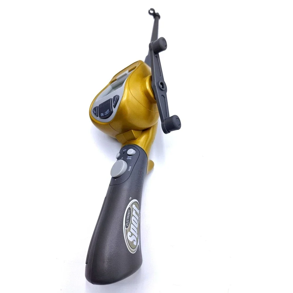 Electronic Sport Fishing Game Hand Reel Cast Sounds Shakes Handheld Travel Works